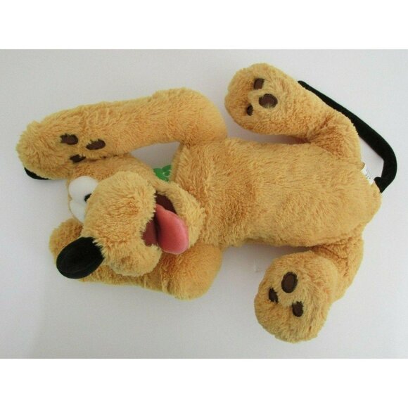 Disney Pluto Plush Yellow Dog Laying Down Floppy 16" Disneyland Resort - Picture 2 of 8